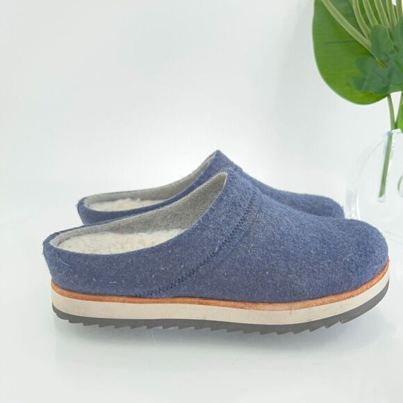 Merrell Women's Juno Wool Clog Size 6 Blue Fabric Casual Slip On Shoe - Picture 2 of 13